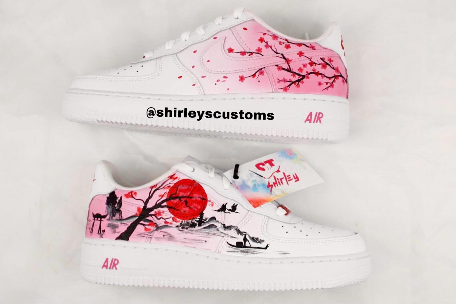 Suave varonil poetas Cherry Blossom x Japanese Theme Nike Air Force 1s | Shirley's Customs